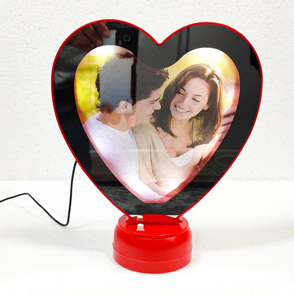 Red Colour Heart Shape Magic Mirror